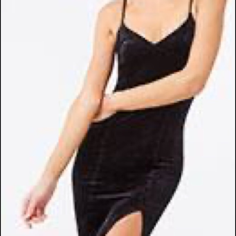 Small Velvet Cami Dress with Slit